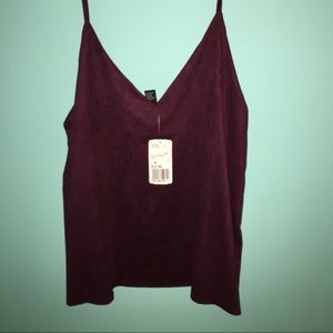 Suede Knit Top in the color wine